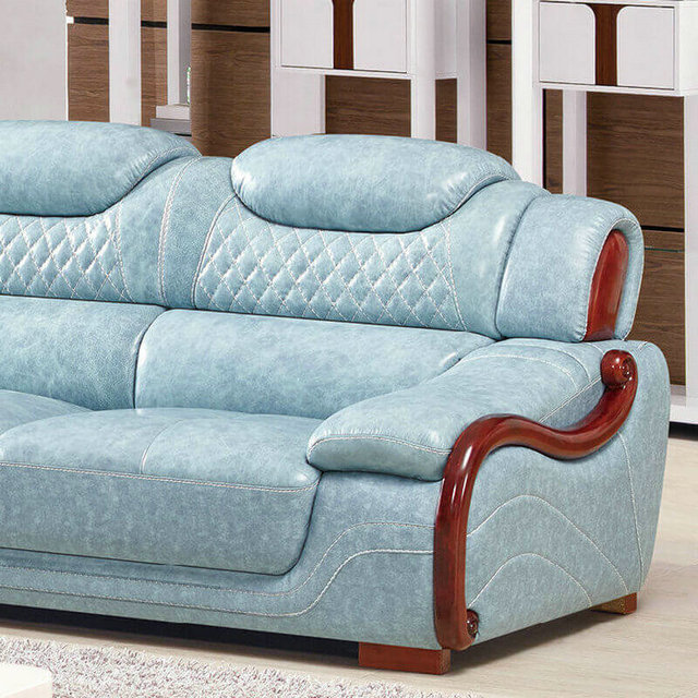 Blue Leather Sofa