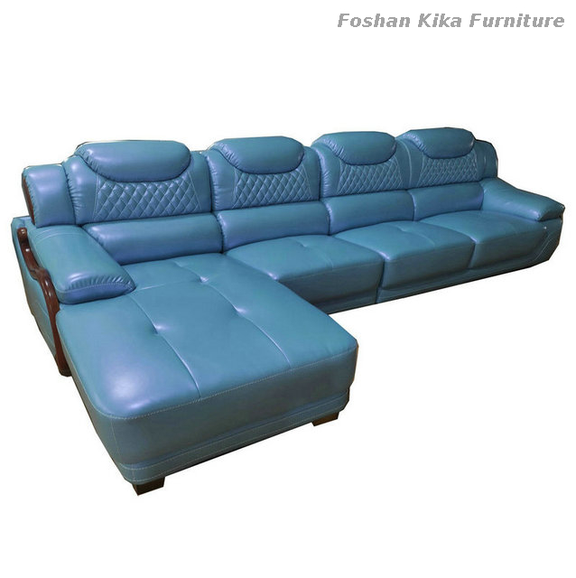 Blue Leather Sofa Foshan Kika, Leather Sofa Recliner Furniture