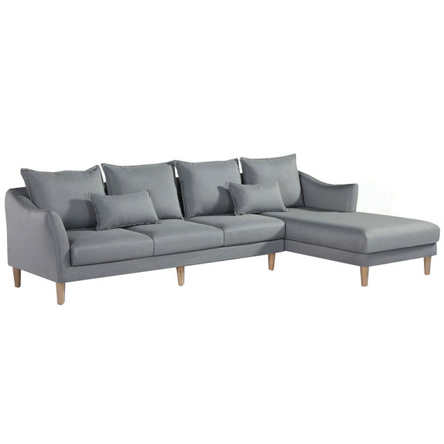 Grey Fabric Corner Sofa