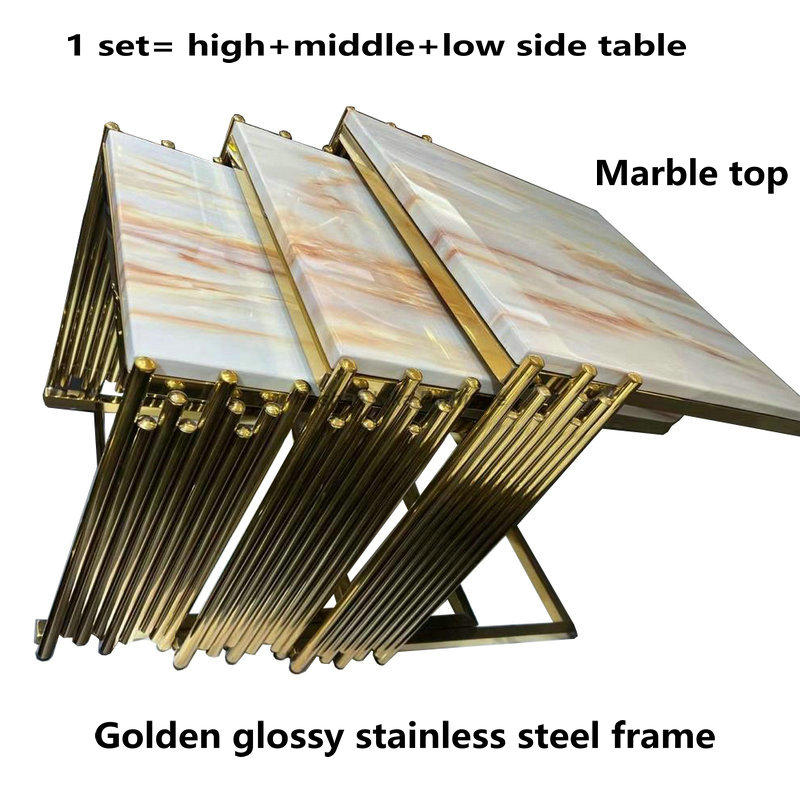 Gold Side Table Set